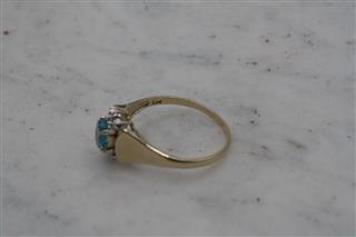 10K Blue Topaz Ring, Yellow Gold, 2.3g, Sz 10.75